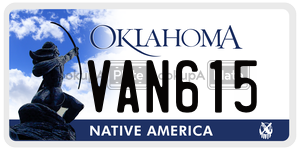 VAN615  license plate in OK
