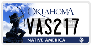 VAS217  license plate in OK