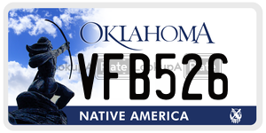 VFB526  license plate in OK