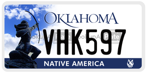 VHK597  license plate in OK