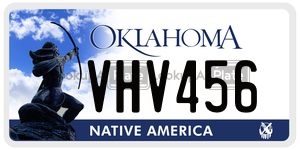 VHV456  license plate in OK