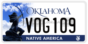 VOG109  license plate in OK