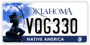 VQG330  license plate in OK