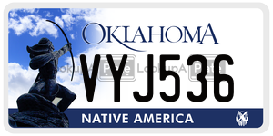 VYJ536  license plate in OK