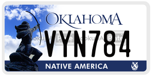 VYN784  license plate in OK