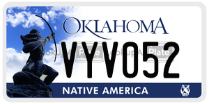 VYV052  license plate in OK