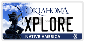 XPLORE  license plate in OK