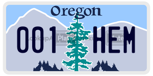 001HEM license plate in Oregon
