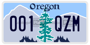 001QZM  license plate in OR