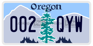 002QYW  license plate in OR