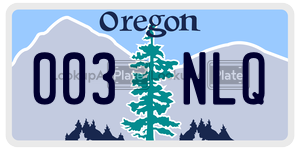 003NLQ  license plate in OR