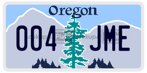 004JME license plate in Oregon