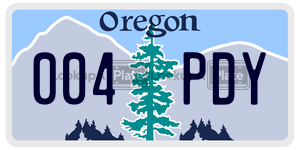 004PDY license plate in Oregon