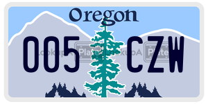 005CZW  license plate in OR