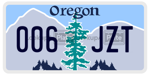 006JZT license plate in Oregon