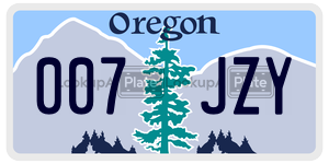 007JZY license plate in Oregon