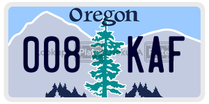 008KAF  license plate in OR