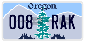 008RAK  license plate in OR