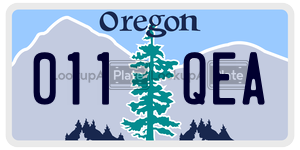 011QEA license plate in Oregon