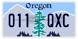 011QXC  license plate in OR