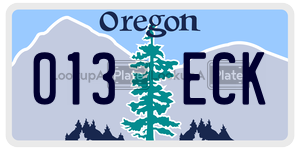 013ECK  license plate in OR