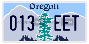 013EET  license plate in OR