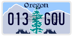 013GQU  license plate in OR