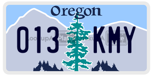 013KMY  license plate in OR