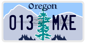 013MXE  license plate in OR