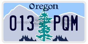 013PQM  license plate in OR
