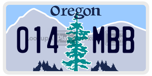014MBB  license plate in OR