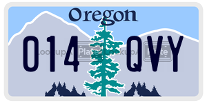 014QVY  license plate in OR