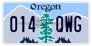 014QWG  license plate in OR