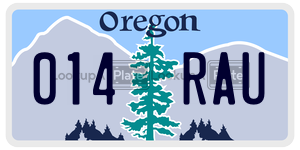 014RAU  license plate in OR