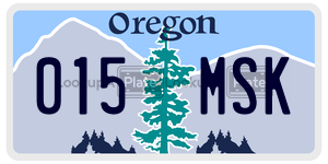 015MSK  license plate in OR