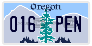 016PEN  license plate in OR