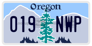 019NWP  license plate in OR