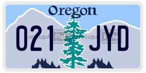 021JYD  license plate in OR