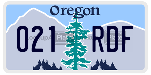 021RDF  license plate in OR