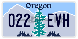022EVH  license plate in OR