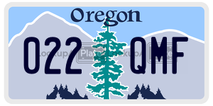 022QMF  license plate in OR