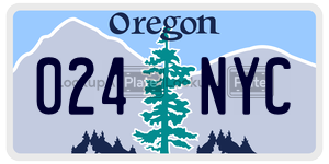 024NYC  license plate in OR