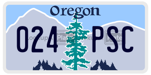 024PSC license plate in Oregon