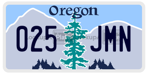 025JMN license plate in Oregon