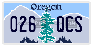 026QCS license plate in Oregon