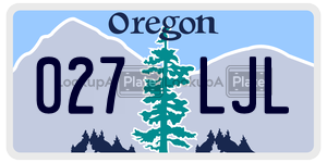 027LJL  license plate in OR