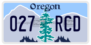 027RCD  license plate in OR