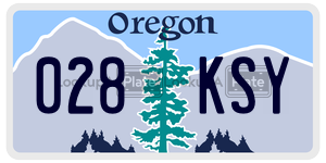 028KSY  license plate in OR