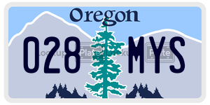 028MYS  license plate in OR