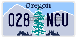 028NCU license plate in Oregon